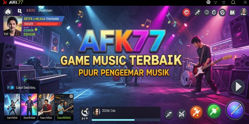 Screenshot AFK77 menampilkan pemain yang sedang menari mengikuti irama musik.