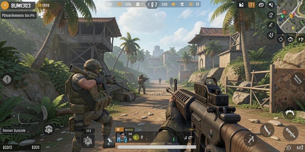 Tampilan mendebarkan aksi FPS dalam BUMI303.