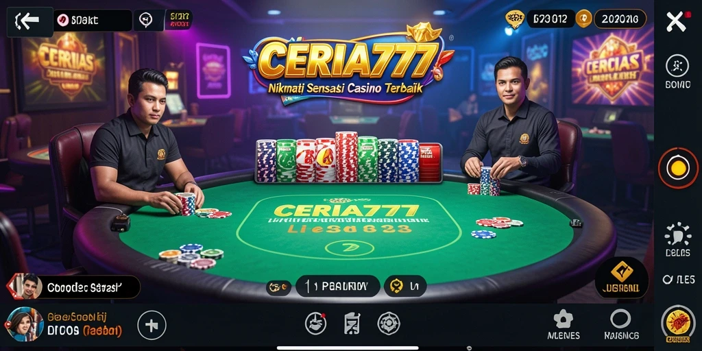 Tampilan gameplay CERIA777 yang menarik dan interaktif saat permainan Live Casino.