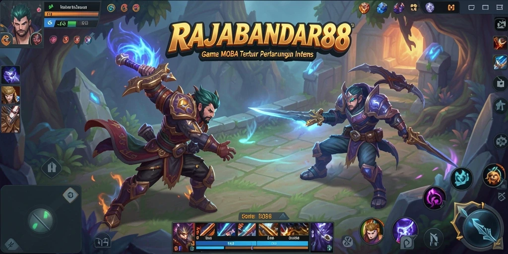 Tampilan gameplay seru dari RAJABANDAR88 dengan strategi MOBA.