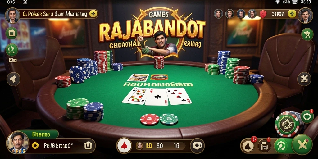 Tampilan gameplay RAJABANDOT yang mengasyikkan saat bermain poker.