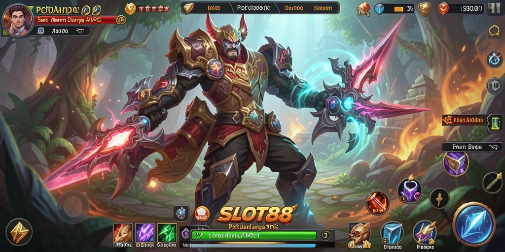 Tampilan grafis khas SLOT88 menampilkan aksi pertempuran yang intens dan mendebarkan.