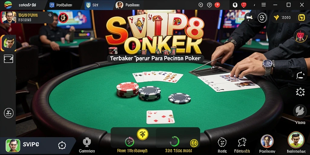 Screenshot SVIP8 menampilkan duel poker yang intens dan seru.